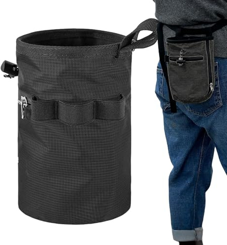 baabeash Magnesiabeutel für Klettern | Wasserdichte Tasche mit verstellbarem Seil mit Reißverschlusstasche, Sportausrüstung für Kraftblock, Fitnessstudio – Hallensport