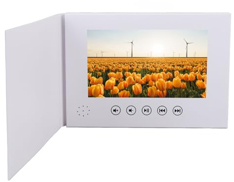 Bewinner 7 Video Greeting Card, Customizable Hard Cover Video Book, 128MB, LCD Screen Digital Brochure for Xmas Anniversary Special Occasions