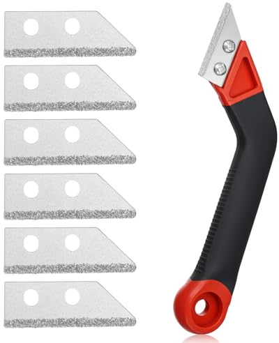 Rascador de juntas para azulejos con 5 cuchillas de repuesto, herramienta para eliminar juntas en ángulo para la limpieza de azulejos, baño, cocina