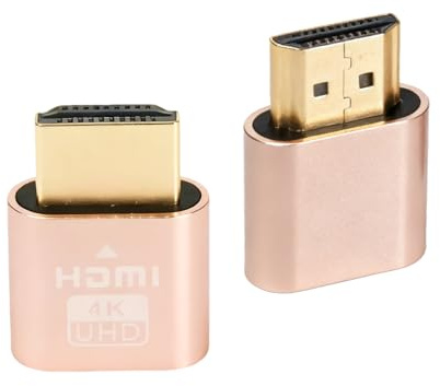 AYHYHLJZJ 2PCS HDMI Dummy Plug 4K@60Hz HDR Adaptador Virtual, Emulador de Pantalla Sin Cabeza, Dongle HDMI, Soporta 3840x2160@60Hz, 1440P@60Hz, 1080P@60Hz, EDID Emulator para GPU/Escritorio Remoto