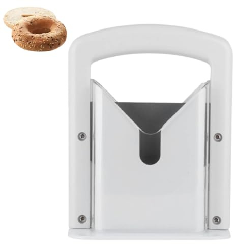 Affettatrice per bagel, taglierina a ghigliottina Taglierina per bagel Affettatrice universale in acciaio inossidabile per muffin, panini, panini con lama seghettata rettificata