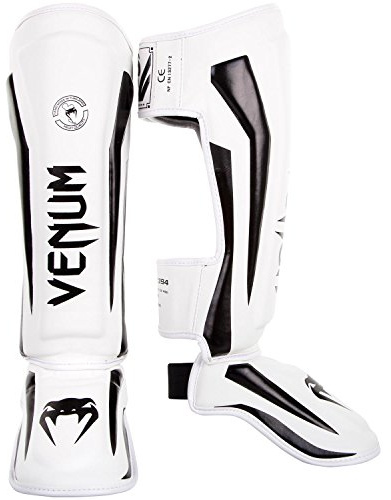 Venum Elite Standup Shinguards, White/Black, Medium