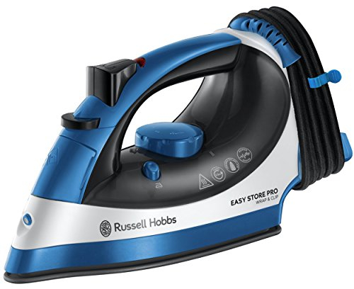 Russell Hobbs 23770 Easy Store Wrap and Clip Handheld Steam Iron with Vertical Garment Steamer Function, Blue and Black