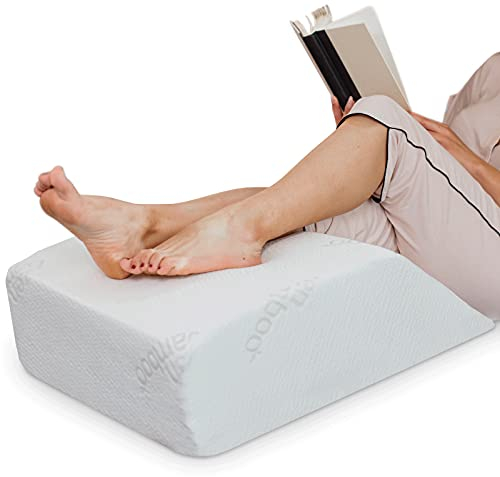Zen Bamboo Elevating Leg Rest Pillow Memory Foam Leg Rest Pillow - Reduces Back Pain & Improves Circulation - Includes Removable Bamboo Cover