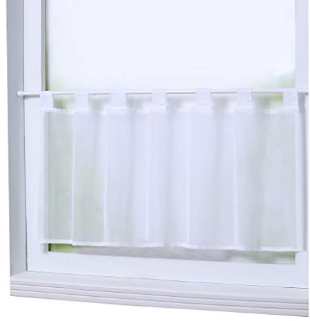 Joyswahl Scheibengardine Voile Bistrogardine »Eva« Unifarbige Kurzstore Transparente Gardine Stores HxB 45x90cm Weiß 1er Pack