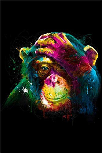 AYSUNJIE Klassisches Puzzle 1000 Teile Erwachsenenpuzzle Aus Holz Puzzles-Farbe AFFE-Kind Geschenk Wohnkultur Modern Festival DIY Geschenk Intellektuelles Spiel 75X50Cm