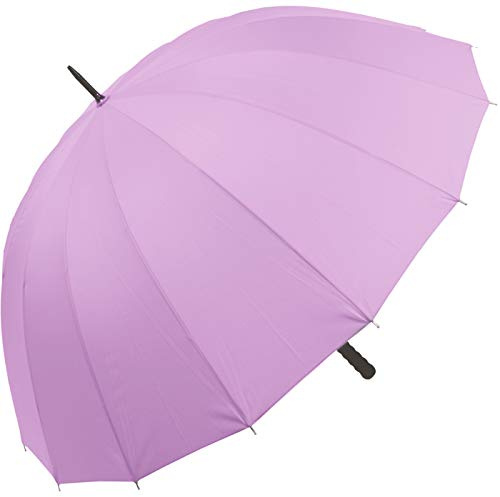IX de Brella – Léger XXL partenaires parapluie 16 pièces avec poignée agréable – Diamètre : 1,29 m, Violet clair., 129 cm, Parasol de golf XXL