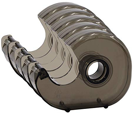 Tape Dispenser, Refillable Handheld Tape Dispenser 1” Core, Translucent, Smoke/Plastic - Durable Scotch Tape Dispenser - (No Tape Included) - 6 Pack