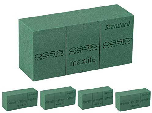 Smithers Oasis 4 x Oasis Standard Frischblumen Steckschaum, Steckziegel, Steckmasse - Premium Qualität, Ziegel: 23x11x8 cm