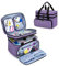 BAFASO Bolsa para Kit de Costura de Doble Capa, Costurero Grande con 2 Bolsillos Desmontables, Bolsa de Costura (Sola Bolsa), Púrpura