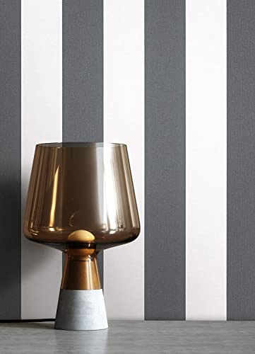 Newroom Vliestapete Schwarz Streifen Anthrazit Tapete Wohnzimmer | elegante matte Wandtapete mit textiler Leinenstruktur, gebrochenes Weiß, kraftvoller Kontrast, modern klassisch, Mustertapete
