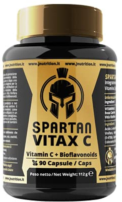 JNutrition Spartan Vitax C integratore di Vitamina C + Bioflavonoidi. Con Rosa Canina e Vitis Vinifera (90)