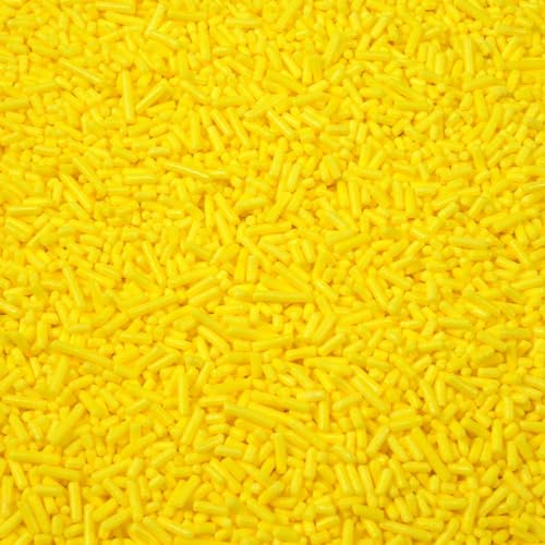 Streuselheld Jimmies Gelb 40g Zuckerstreusel | gelbe Sprinkles als kreatives Topping für Torten, essbare Deko-Streusel für Muffins, Cupcakes und Geburtstagskuchen