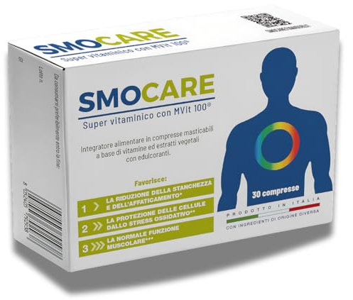 Smocare Super Vitaminico per chi Fuma Integrazione Specifica di Vitamine 30 compresse