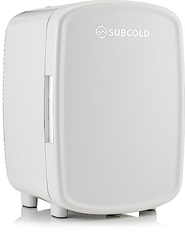 Subcold Luxe9 Mini Fridge | 9L Portable Thermoelectric AC Power Cooler | Quiet for Bedrooms, Offices, Beauty, Skincare & Cosmetics (Light Grey)