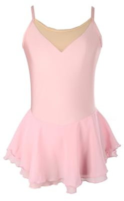 Girl’s Traditional Style Ice Skating Dress Solid Color Backless Dance Leotard Performance Costumes Ballerina Outfits (Red,XX-Small)