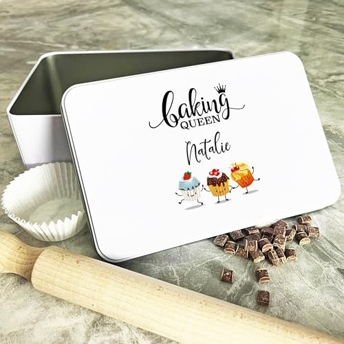 Personalised Dancing Biscuit Baking Cakes Baking Queen Biscuit Baking Cake Tin Personalised Gift | Custom Gift | Personalized Tin | Cake, Biscuit & Treat Tins | Gift For Her | Gift For Him