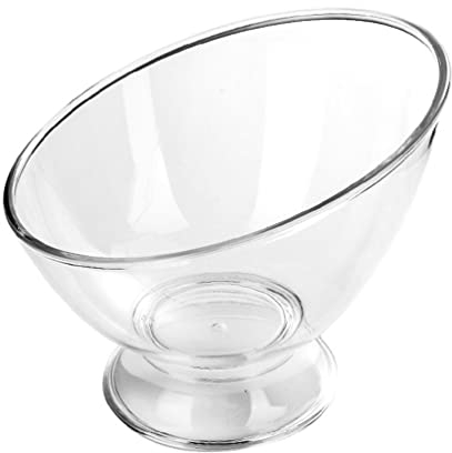 Myazs Ensaladera diagonal de plástico resistente a la rotura, cuencos transparentes para servir frutas, arroz, recipiente de almacenamiento de alimentos, cuencos de ensalada grandes de plástico