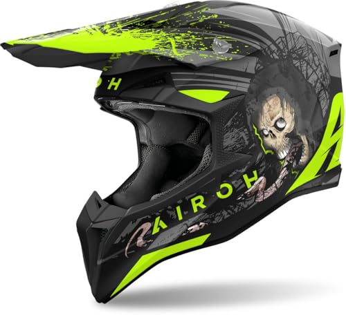 Airoh Wraaap Darkness Motocross hjälm, schwarz/neon-gelb, XL (61/62)