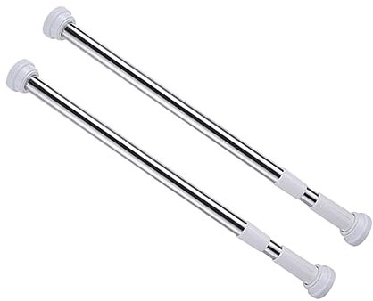 AOKWAWALIY Outdoor Washing Lines 2 Pieces Retractable Tension Rod Spring Tension Rod Disc Curtain Rod Holder for Washing Line Holders for Curtain Rods Made of Stainless Steel Telescopic Pole