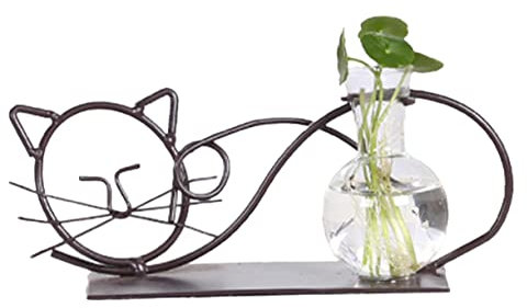 TOPPERFUN hydrokultur pflanzer stiefmütterchen pansycase botanisches Dekor Gartendekoration Zimmerpflanzentöpfe Terrarium Gestellvase in Katzenform Blumentopf Luft Container Anlage