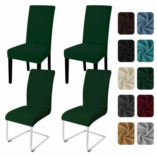 Yugarlibi Stuhlhussen 4er Set Stretch Stuhlbezug Schwingstuhl Grün | Elastische Stuhlhussen Schwingstuhl Stuhlbezug Universal Esszimmerstühle Bezug Waschbare hussen für stühle Küche Hochzeit