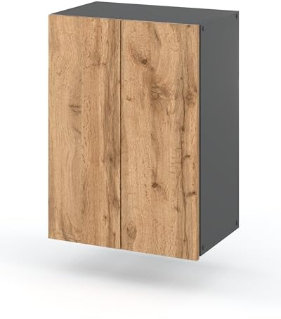 MRBLS_HOME MRBLS Badezimmerschrank (Grau Mat -Wotan) – Hängeschrank Für Badezimmer - Wandschrank Badezimmer - 40 x 60 x 25 cm (B/H/T)