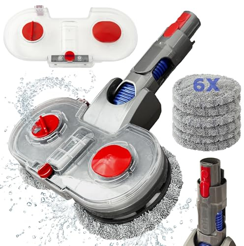 KIZOMBA - Bürste Kompatibel mit Dyson V7, V8, V10, V11, V15, Staubsaugerbürsten, Reinigt und Poliert | Wassertank, Dyson-Zubehör für Verschiedene Böden und Parkett | inkl. 6 Waschbare Mopps