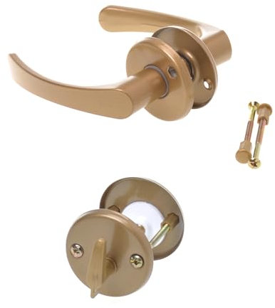 Aqbau® Ensemble de poignées de porte sur rosace - Poignée de porte - Poignée de porte - Poignée de porte dorée (WC - Salle de bain)