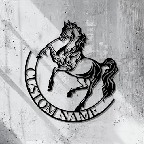 Panneau en métal personnalisé pour chevaux, panneau de ranch de chevaux personnalisé, panneau de bienvenue personnalisé pour ranch de chevaux, panneau Mustang, panneau de camp, stalle de cheval