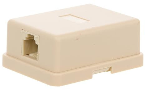 Housoutil Telefonanschlussdose 4-fach Verteiler für Festnetz mit 6p4c Anschluss Einfache Installation und Kompatibel für Zuhause und Büro aus Robustem Ps Material in Beige