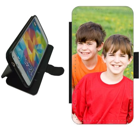 Customised-Printing For Samsung Galaxy A16 personalised phone case wallet flip case photo on the front panel Black