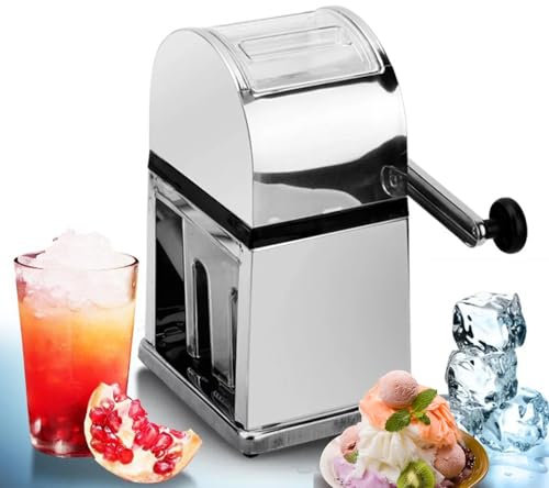 Ice Shaving Machine, Hand Ice Crusher, Manual Ice Shaving Machine, Clear Particles, for Parties Bar Home, Cocktail Crushed Ice, BarCocktail Ice Cube Granule Machine Smoother