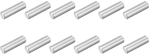 sourcing map 12Pcs M8 x 25mm 304 Stainless Steel Dowel Pin, Cylindrical Shelf Support Peg Pin Parallel Pin Fastener for Mechanical Manufacturing, Industry, Furniture Installation, Silver