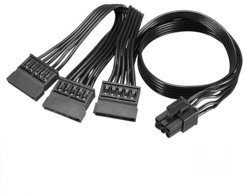 AKUYAO Cable de alimentación para Seasonic Modular PCI-e de 6 pines a 3 discos duros SATA, 50 + 15 cm
