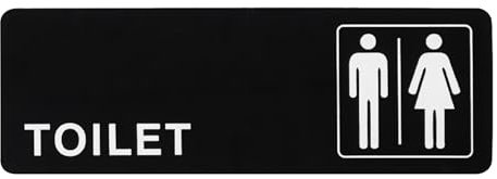 Wc Signe Artistique,Panneau de Toilette Pour Hommes Femmes,Toilettes Panneau,Plaque De Porte pour la Maison,l'hôtel et les Toilettes Publiques,Les Endroits Pittoresques,Acrylique,Black