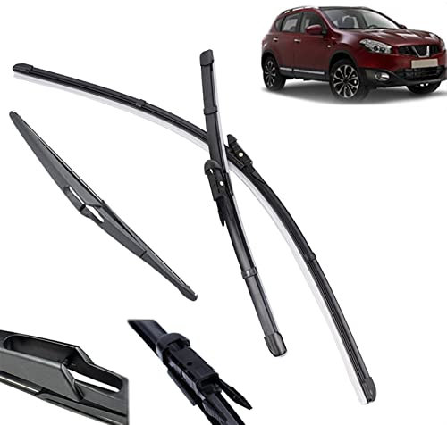 ,For Nissan,For Qashqai J10 2006-2013 Wiper Front & Rear Wiper Blades Set Windshield Windscreen Front Rear Window 24+15+12