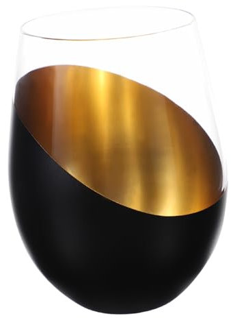 Zerodeko Bicchiere da Vino Rosso e Bianco Senza Stelo in Vetro Trasparente, Bicchiere da Cocktail e Whisky Decorativo per Feste, Ristoranti, Bar e Matrimoni,