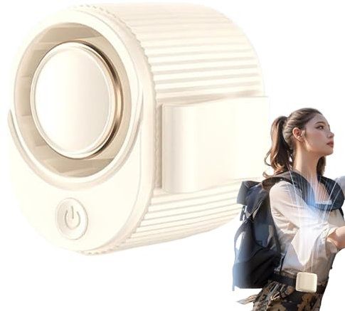 Genérico Ventilador De Mano | Ventilador Portátil Para Cintura,Sin Aspas, 3 Velocidades Ajustables, Batería 1200mAh para Actividades al Aire Libre, Camping, Senderismo y Playa