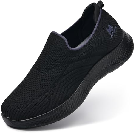 Women's Slip-On Walking Shoes Mesh Breathable Lightweight Casual Sneakers for Daily Gym Running Training Shoes (Black, Adult, Women, 5, Numeric, UK Footwear Size System, Medium)