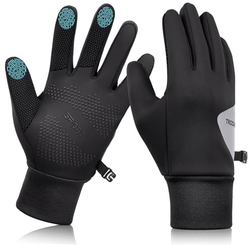 Trodalo Winter Gloves for Men Women Lightweight Reflective Sports Gloves Touchscreen Anti-Slip Warm Glove for Running, Cycling