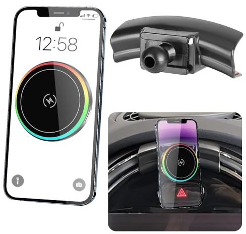 Car Magnetic Phone Holder Mount for MINI F54 F55 F56 F57 F60 [ 2022 2023 2024 F-Series Clubman/Convertible/Hardtop 2 & 4 Door] and 2021-2024 Countryman Auto Accessories Best Fast 15W Wireless Charger