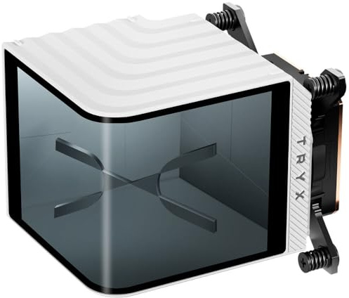 TRYX PANORAMA WB Weiß | CPU-Wasserblock mit 6,67 AMOLED Display, G1/4 Fittinge, Kupfer-Mikrokanäle, VRM-Lüfter, Systemüberwachung, kompatibel mit AM5 & LGA 1851