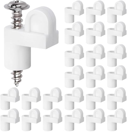Primst 24 Pcs 3/8 in Window Screen Clip with Screws - Offset Window Clips for Fastens, White Screen Retainer Clips for Windows Screens, Storm Door Panels, Screen Door Clips