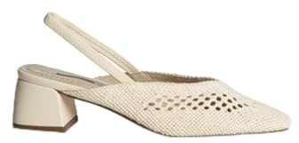 Corina Zapatos de Salón M5326 para Mujer, Color Crema, Tacón Medio, Diseño Clásico con Tira Trasera