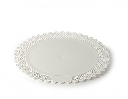 VASSOIO TRINATO CIRCOLARE IN PLASTICA BIANCO 10 PZ (30 CM)