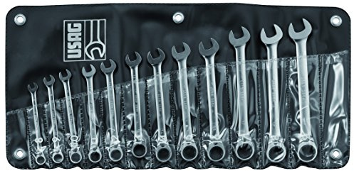 USAG 285 KA/B12 U02856070 Serie di 12 Chiavi Combinate a Cricchetto con Anello di Tenuta