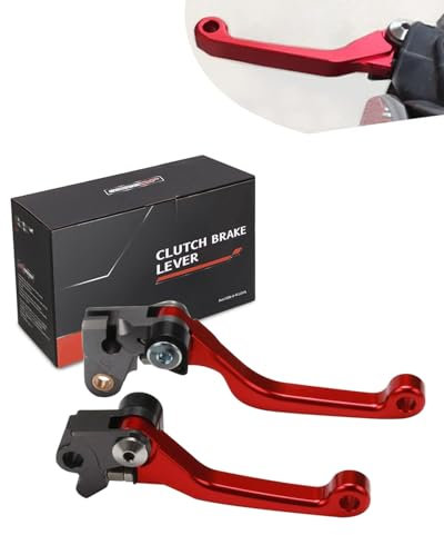 JFG RACING Leva Freno Moto,Billet Pivot Leva Freno Frizione Pieghevole per CR80R CR85R 98-07 CRF150R 07-25 CR125R CR250R 92-03 CRF450R 02-03 XR650R 00-06 Rosso