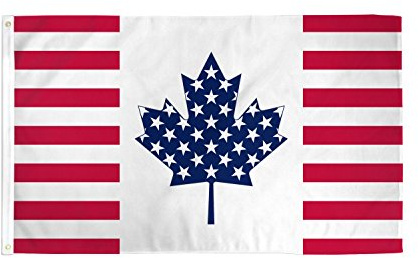AZ FLAG - Drapeau Amitié Etats-Unis Canada - 150x90 cm - Drapeau Américano-Canadien 100% Polyester Avec Oeillets Métalliques Intégrés - Pavillon 110 g