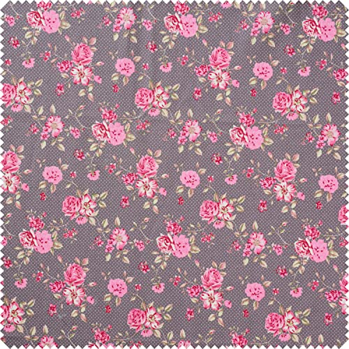 Baumwoll-Stoff Rosenborg Rosen-Taupe, 150 cm breit, Meterware